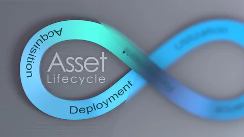 Asset Lifecycle concept animation background. Видео 114159513