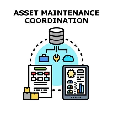 Asset maintenance coordination and digital management system 库存插图