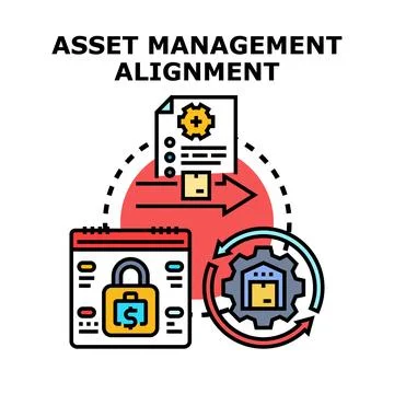 Asset management alignment process optimizing financial operations Stock Illustration