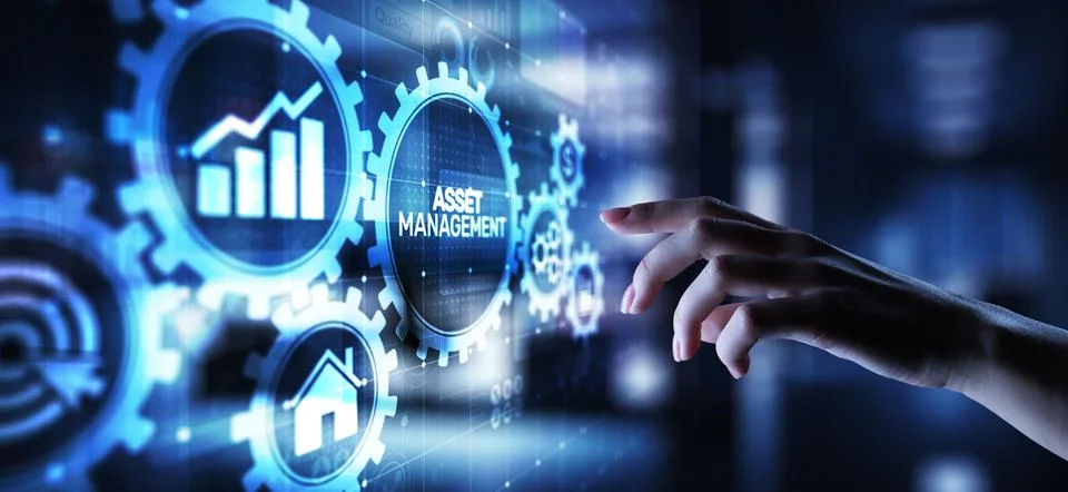Asset management Business technology internet concept button on virtual scree Stock Photos