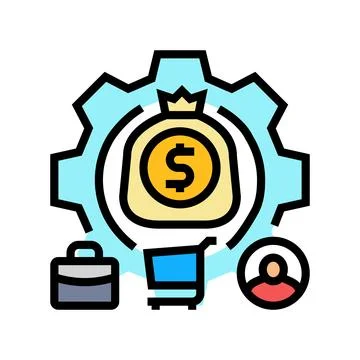 Asset management color icon vector illustration Stock Illustration