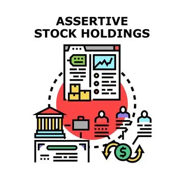 Asset management developing assertive stock holdings strategy Stock Illustration