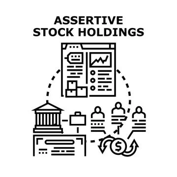 Asset management developing assertive stock holdings strategy Stock Illustration