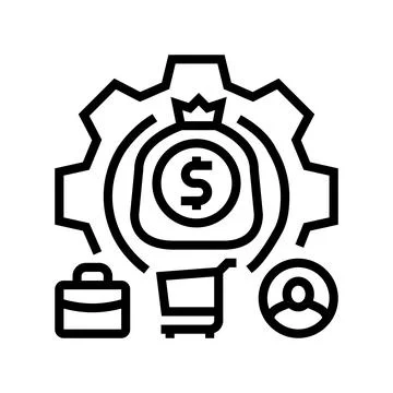 Asset management line icon vector illustration Stockillustratie