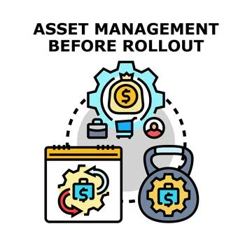 Asset management before rollout implementation vector concept Stock Illustration