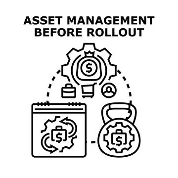 Asset management before rollout implementation vector concept Stock Illustration