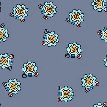 Asset management vector seamless pattern Stock Illustration