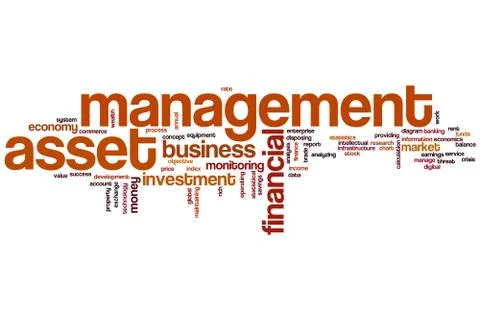 Asset management word cloud Stockillustratie