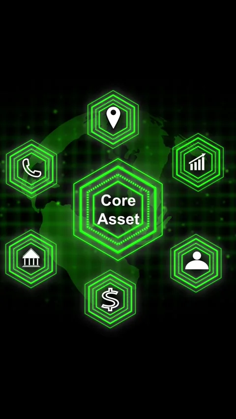 Asset network infographic vertical video with world map and icons for dashb.. Stock Footage 344860956