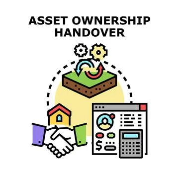Asset ownership handover process and property transfer concept Ilustración de archivo