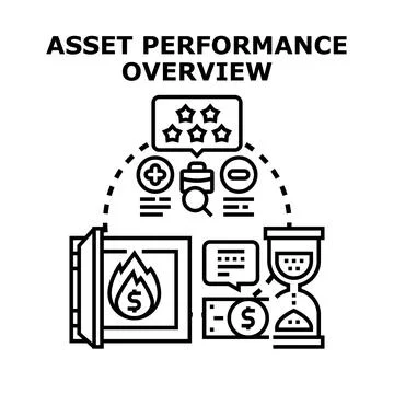 Asset performance overview evaluating investment strategy success 库存插图