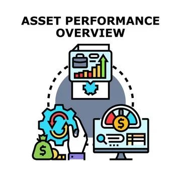 Asset performance overview optimizing business investment and growth Stock Illustration