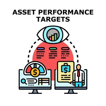 Asset performance targets analysis and monitoring system Stock Illustration