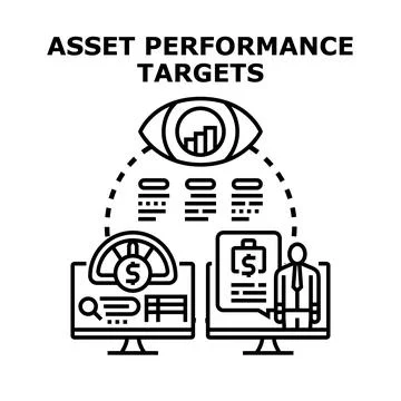 Asset performance targets analysis and monitoring system Stock Illustration