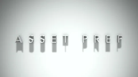 Asset prep 3D title animation with shadows on a white background Stock Footage 297388354