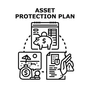 Asset protection plan ensuring financial security future Stock Illustration