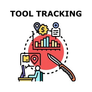 Asset tracking and inventory management concept illustration 스톡 일러스트