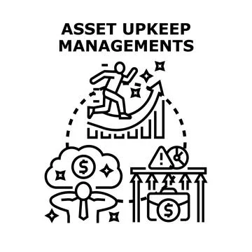 Asset upkeep management concept vector illustration 库存插图