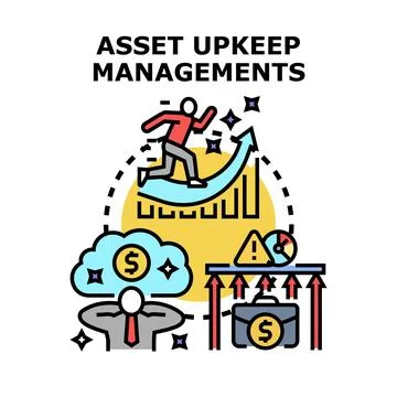 Asset upkeep management concept vector illustration Stock Illustration