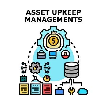 Asset upkeep management system concept vector イラスト素材