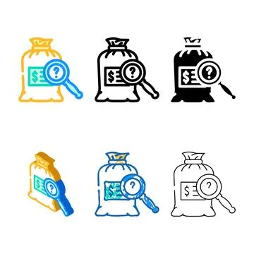 Asset valuation color icon vector forms Stock Illustration