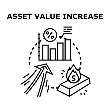 Asset value increasing and financial growth concept Ilustração Stock