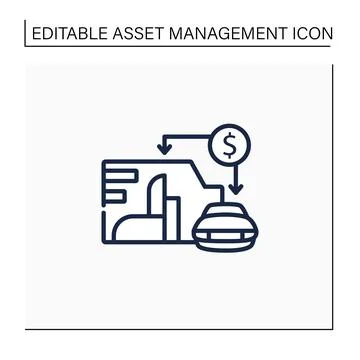 Asset value line icon Stockillustratie