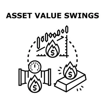 Asset value swings and commodity market volatility Stock Illustration