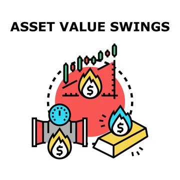 Asset value swings and commodity market volatility 库存插图