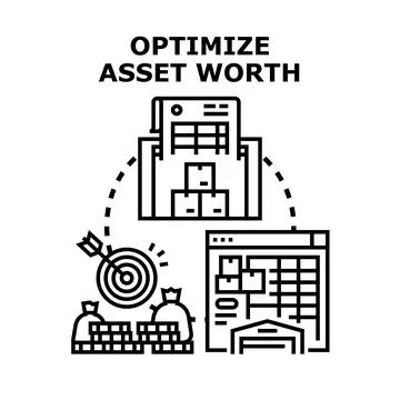 Asset worth optimization creating wealth and financial growth Stock Illustration