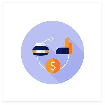 Assets expected life cycle flat icon Stock Illustration