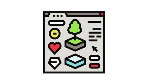 Assets game development color icon animation Stock Footage 326105466