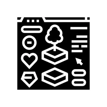 Assets game development glyph icon vector illustration Stock Illustration