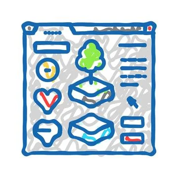 Assets game development icon doodle illustration 스톡 일러스트