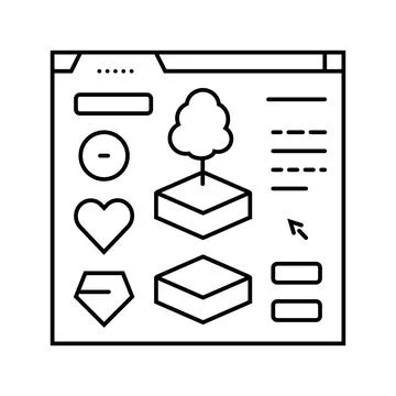 Assets game development line icon vector illustration Stock Illustration