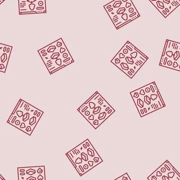 Assets game development line seamless pattern Stock Illustration