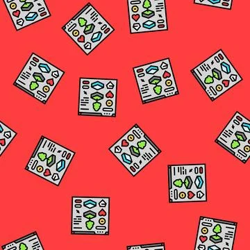 Assets game development vector seamless pattern 스톡 일러스트
