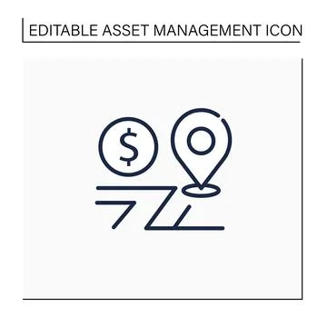 Assets location line icon Stockillustratie