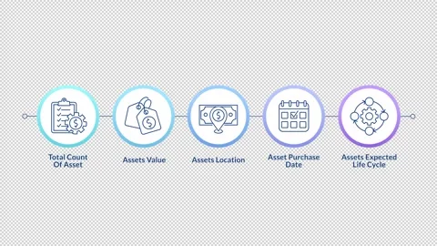 Assets management linear timeline infographics animation Stock Footage 313973893
