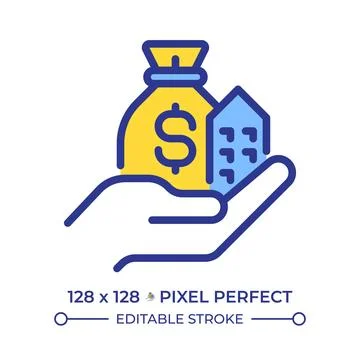 Assets pixel perfect line color icon Stock Illustration