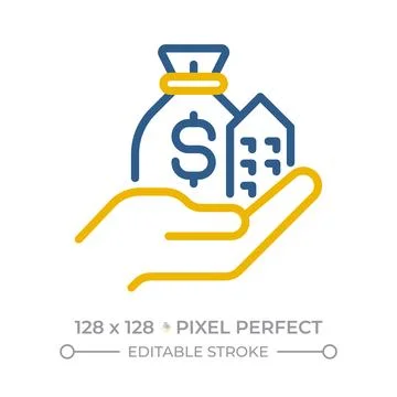 Assets pixel perfect two color line icon Stock Illustration