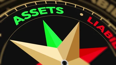 Assets vs Liabilities business concept with green and red typography rotation Stock Footage 313343711