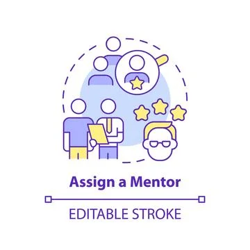 Assign mentor concept icon Stock Illustration