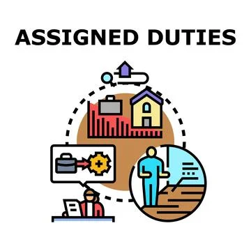 Assigned duties concept vector illustration icon Stock Illustration