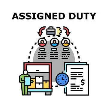 Assigned duty process workflow management concept 스톡 일러스트