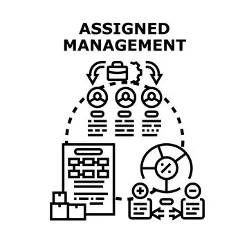 Assigned management concept vector illustration allocating tasks イラスト素材