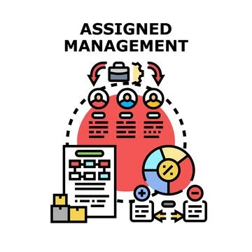 Assigned management concept vector illustration allocating tasks Stock Illustration