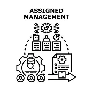Assigned management process with tasks planning and execution 스톡 일러스트