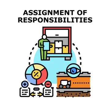 Assigning business tasks and delegating work duties Stock Illustration