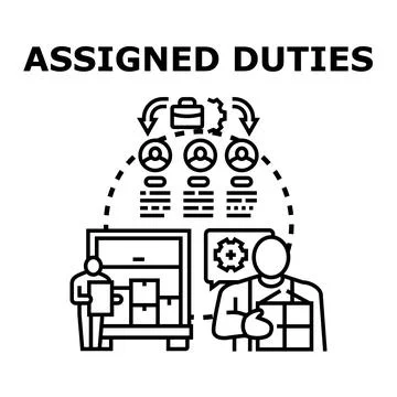 Assigning duties and delegating tasks to employees 스톡 일러스트